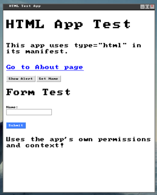 HTML Application running in LuajitOS